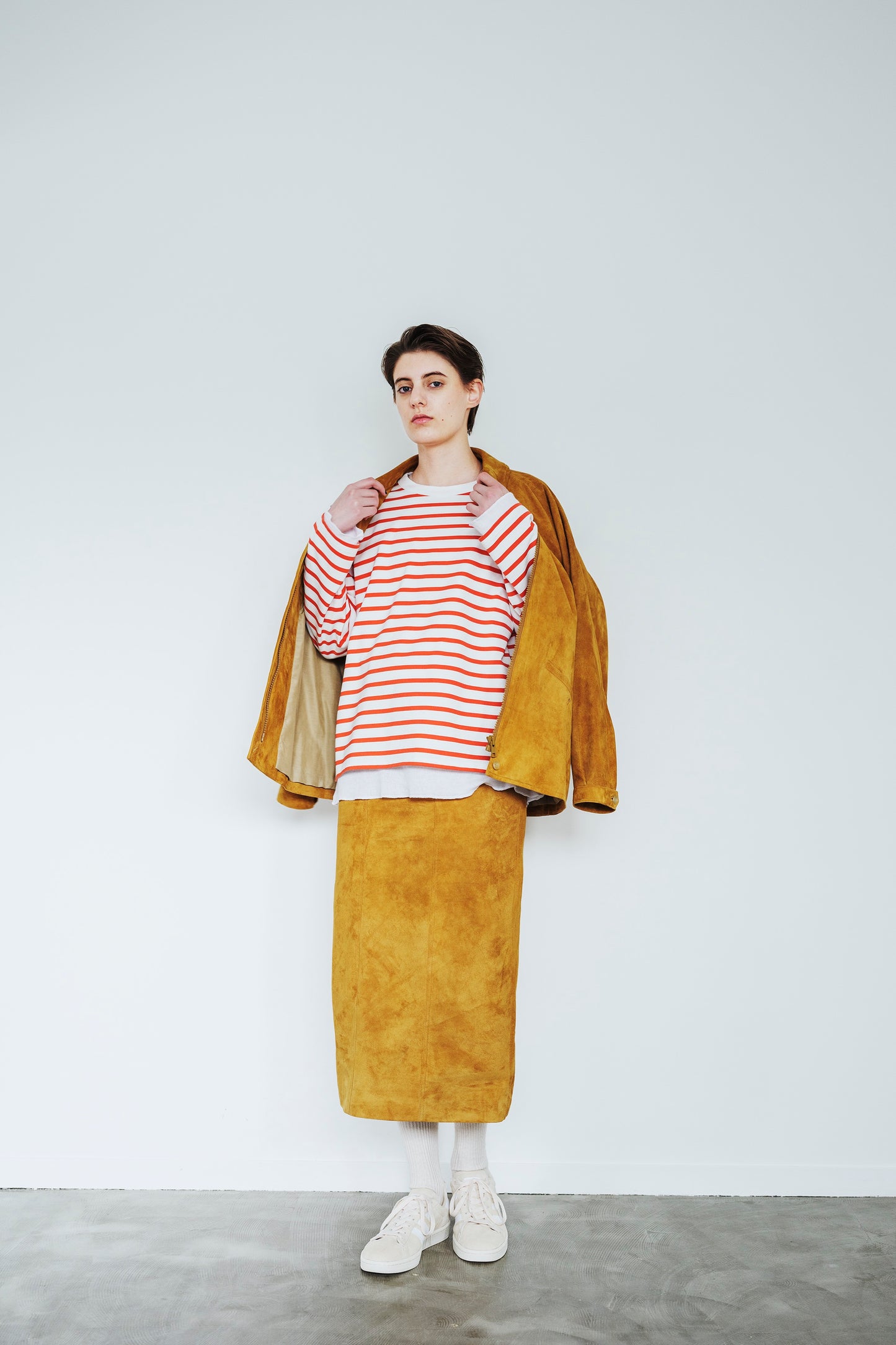 BORDER DOUBLE LONG SLEEVE TEE