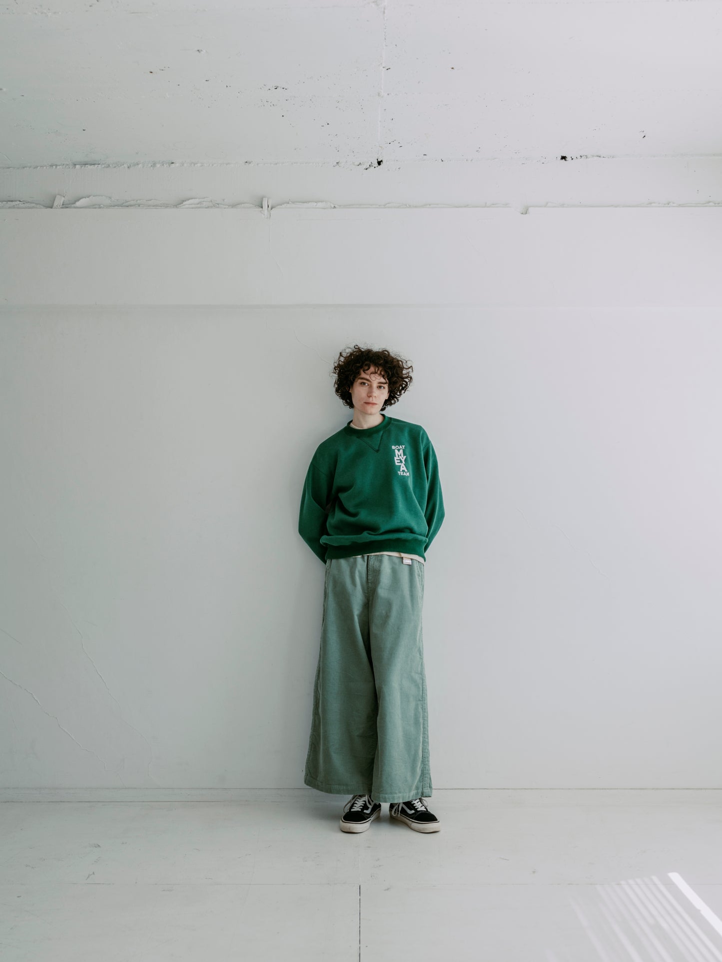 CORDUROY SIDE LINE WIDE PANTS