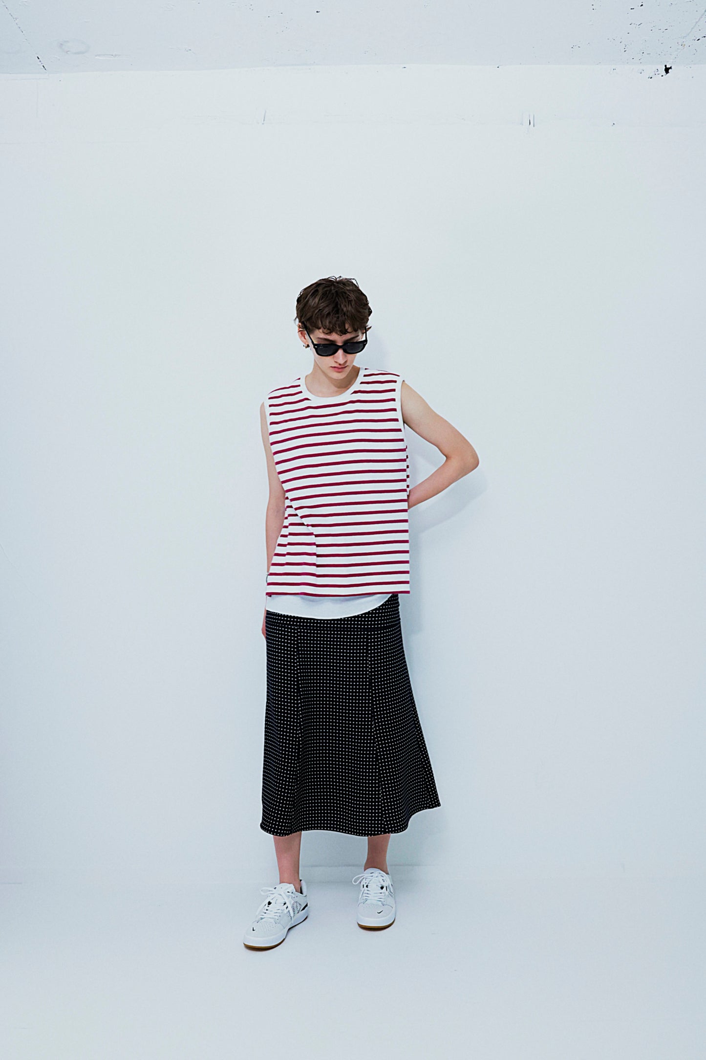 BORDER DOUBLE LONG SLEEVE TEE