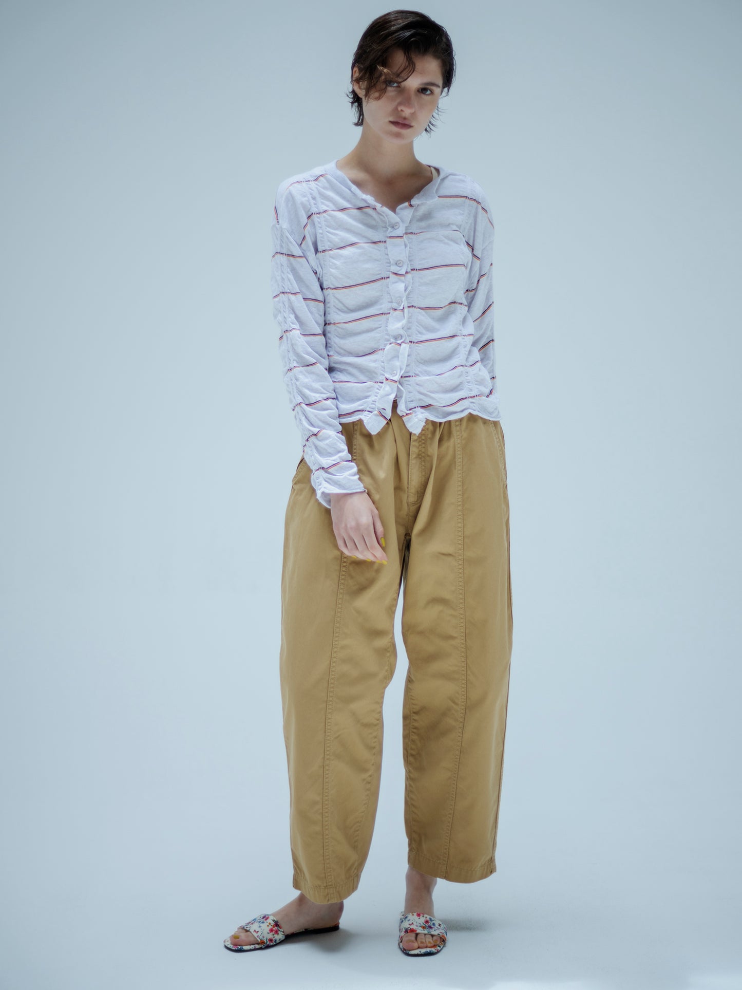 CHINO WIDE TUCK PANTS