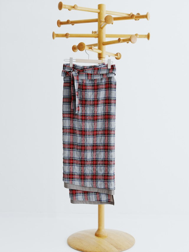 WRAPPED PLAID SKIRT