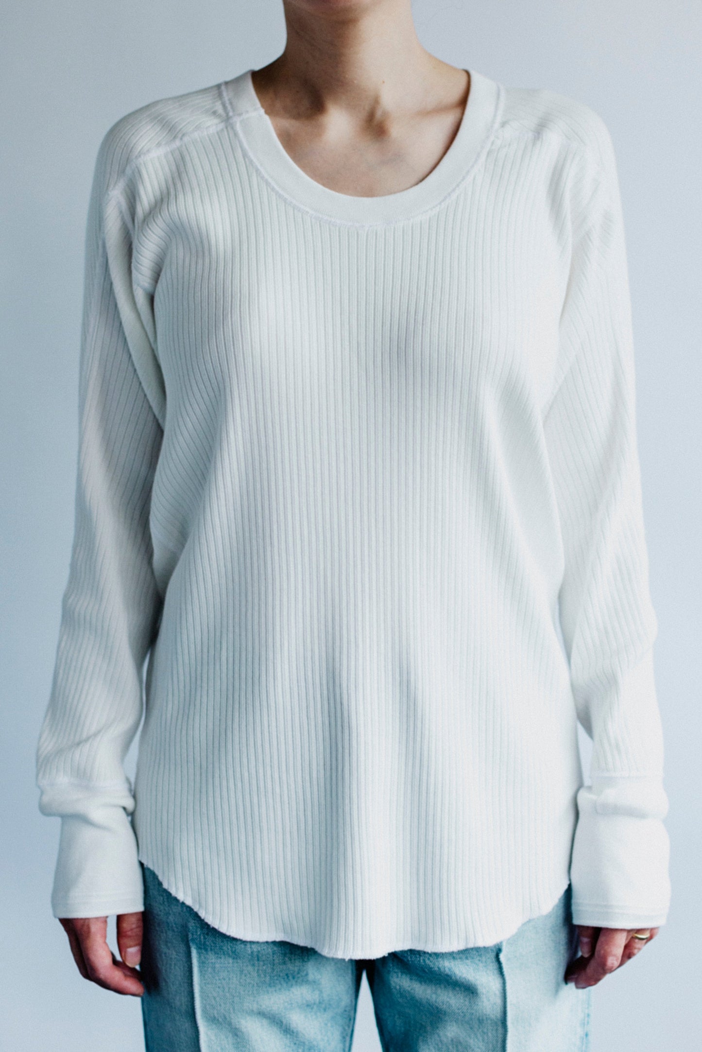 OBLONG NECK RIB PULLOVER