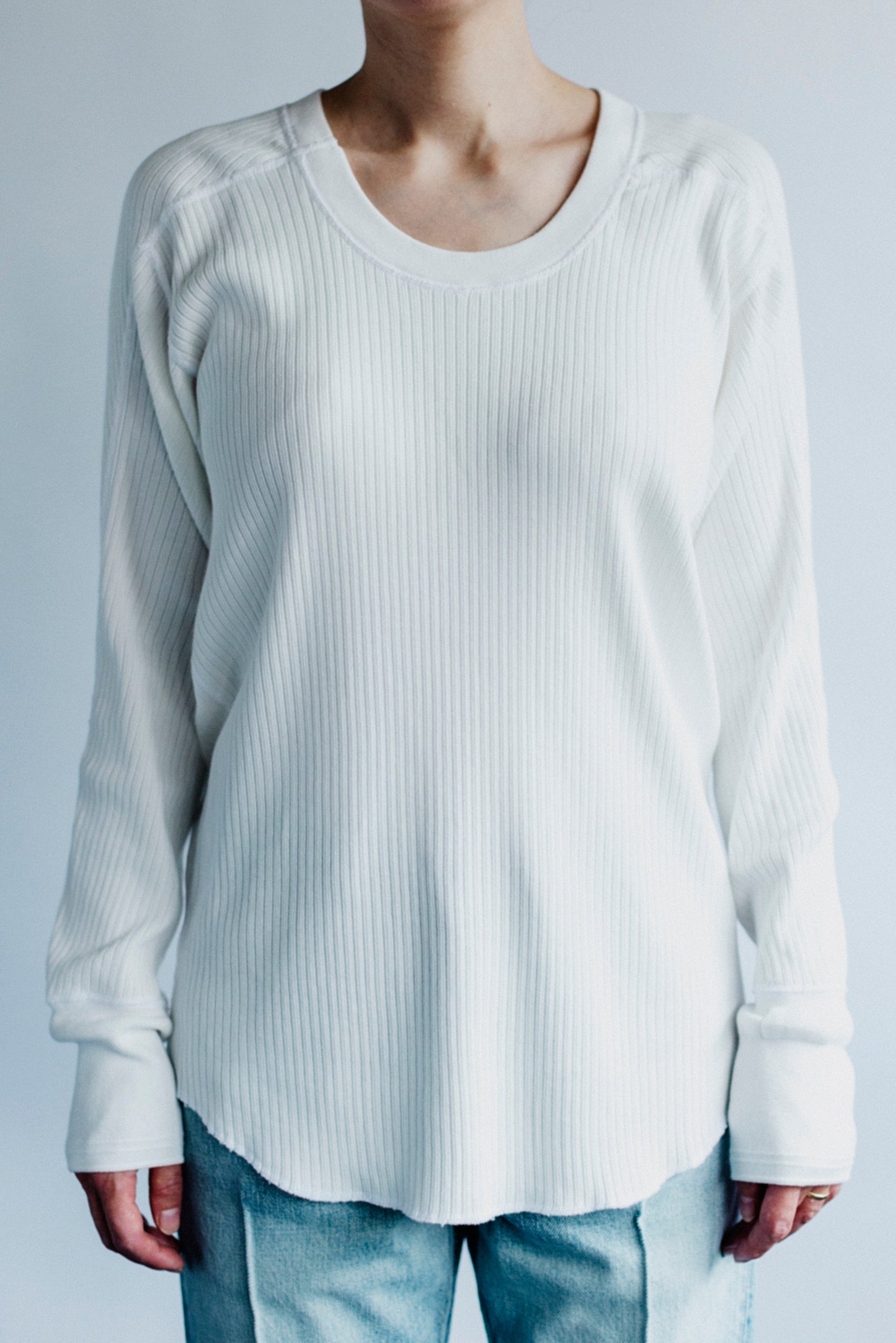 OBLONG NECK RIB PULLOVER