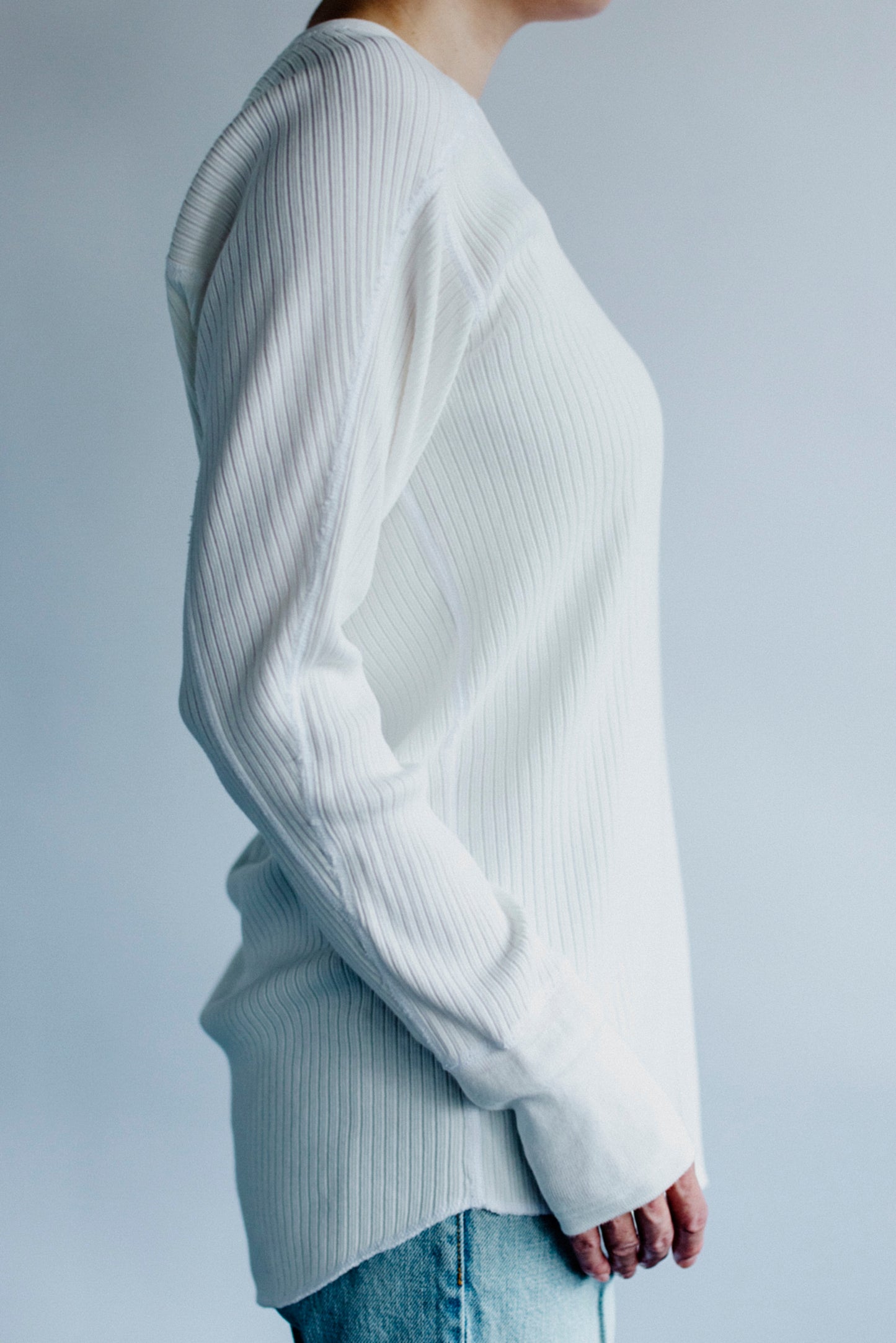 OBLONG NECK RIB PULLOVER