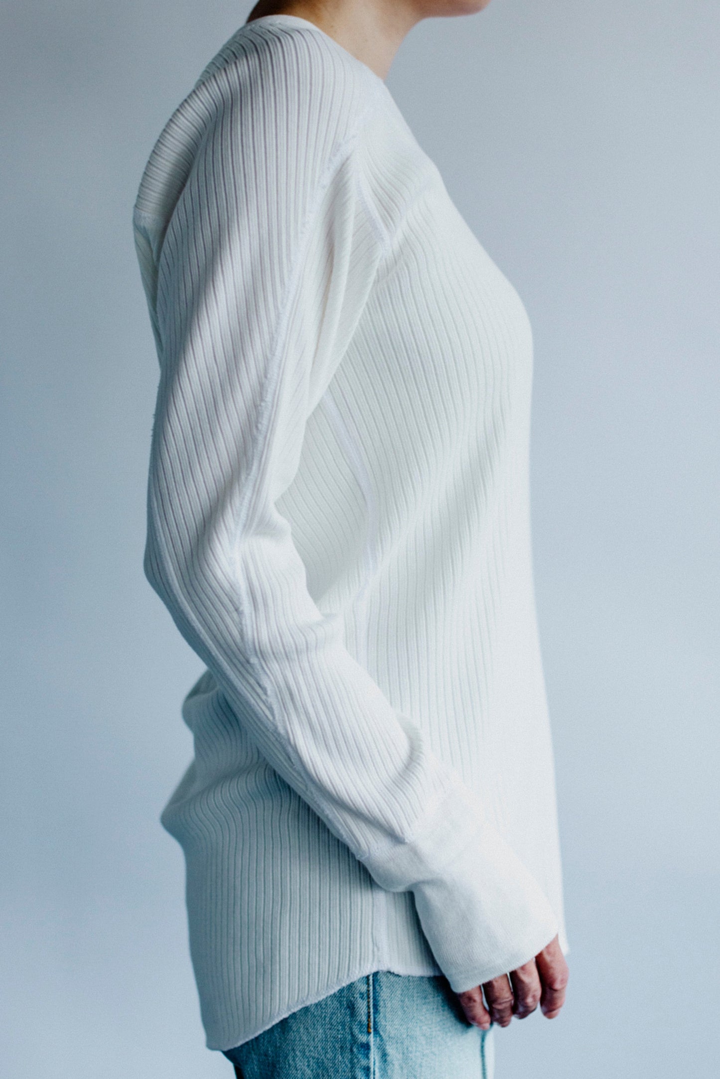 OBLONG NECK RIB PULLOVER
