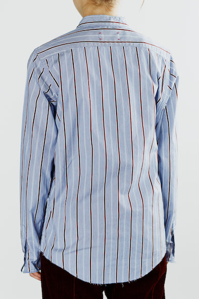 STAND COLLAR STRIPED SHIRT