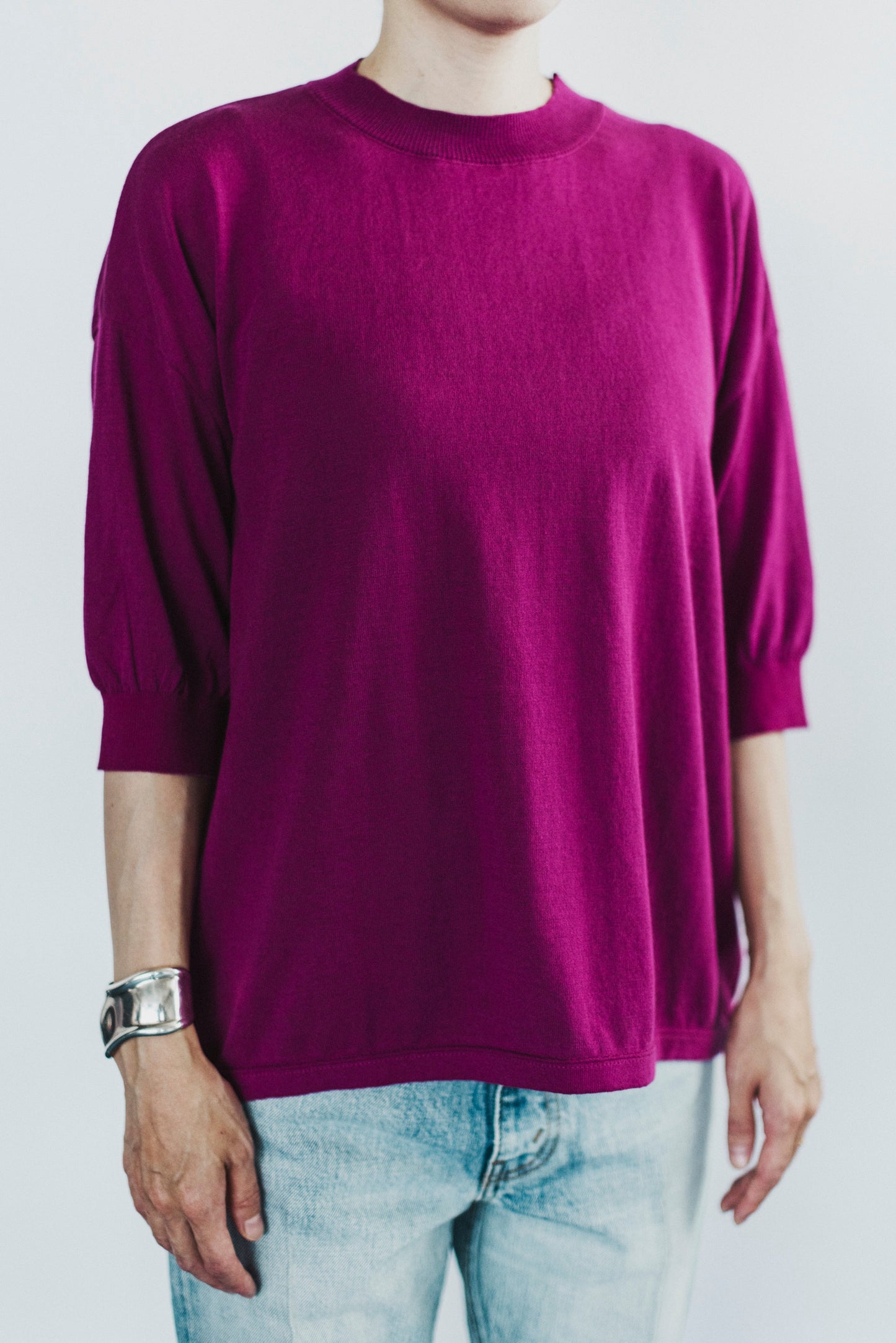 COTTON KNIT LONG SLEEVE TEE