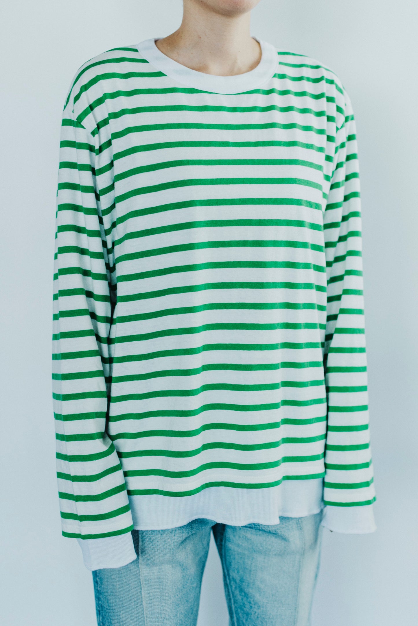 BORDER DOUBLE LONG SLEEVE TEE