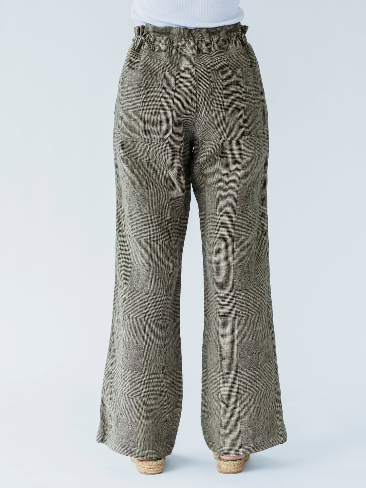 GLENCHECK LINEN PANTS
