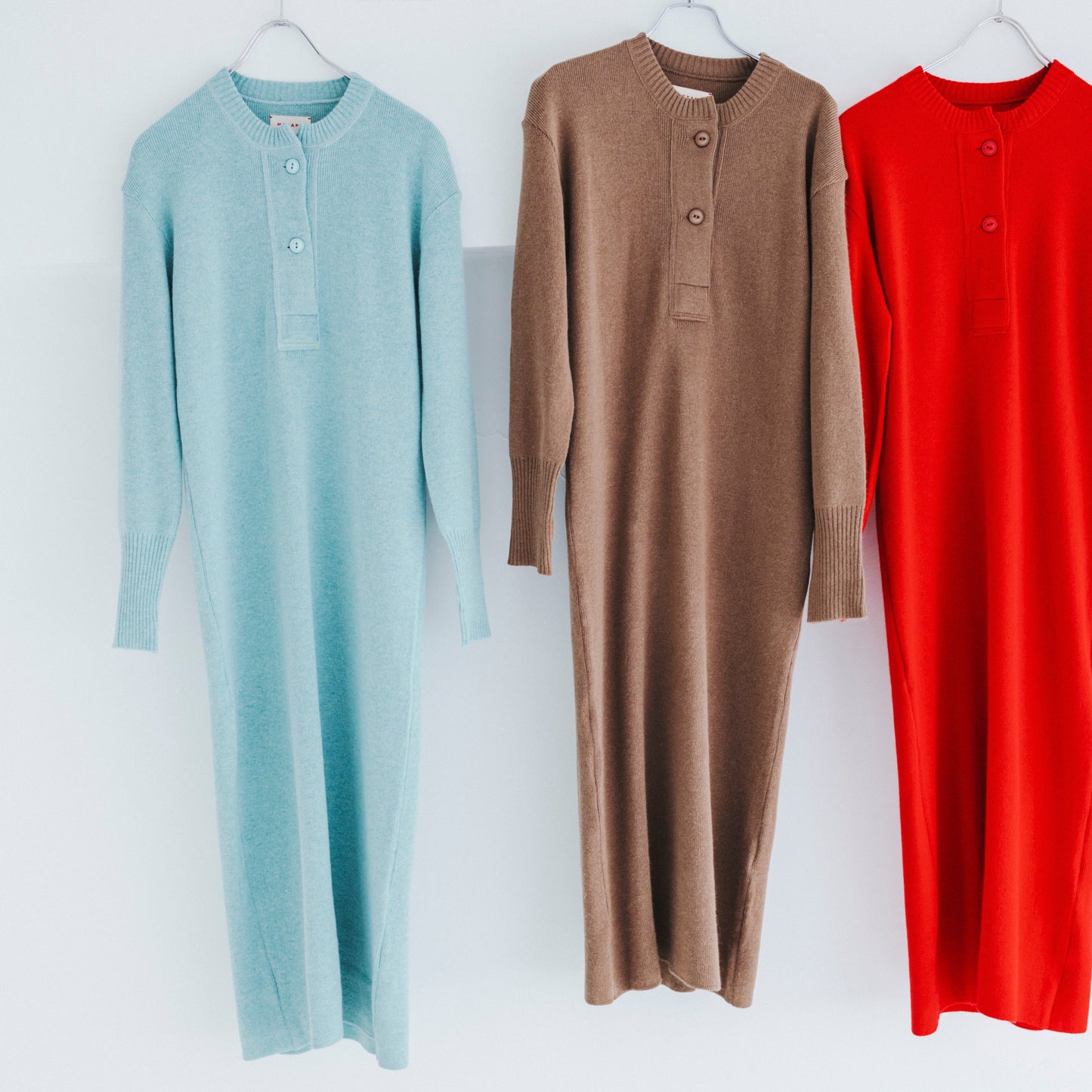 HENRY NECK LONG KNIT DRESS