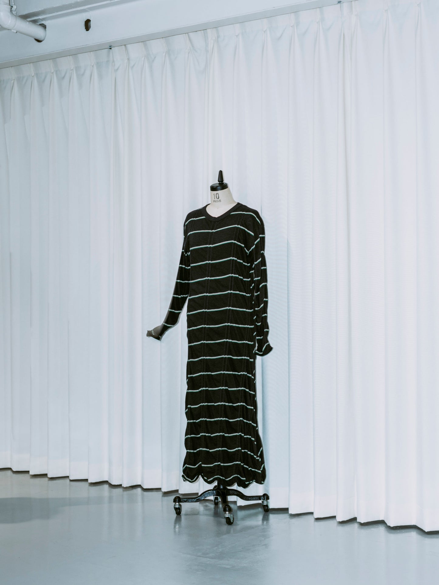 TUCKED JACQUARD BORDER DRESS
