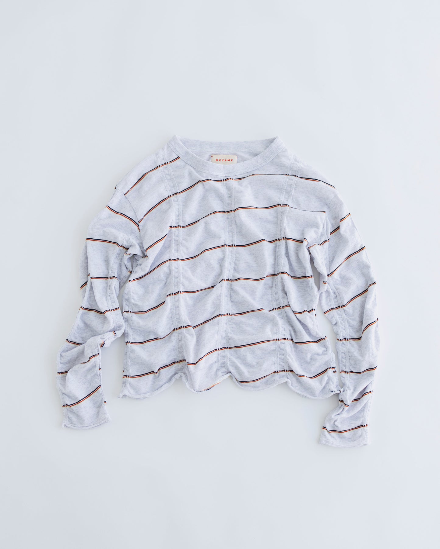 TUCKED JACQUARD BORDER PULLOVER