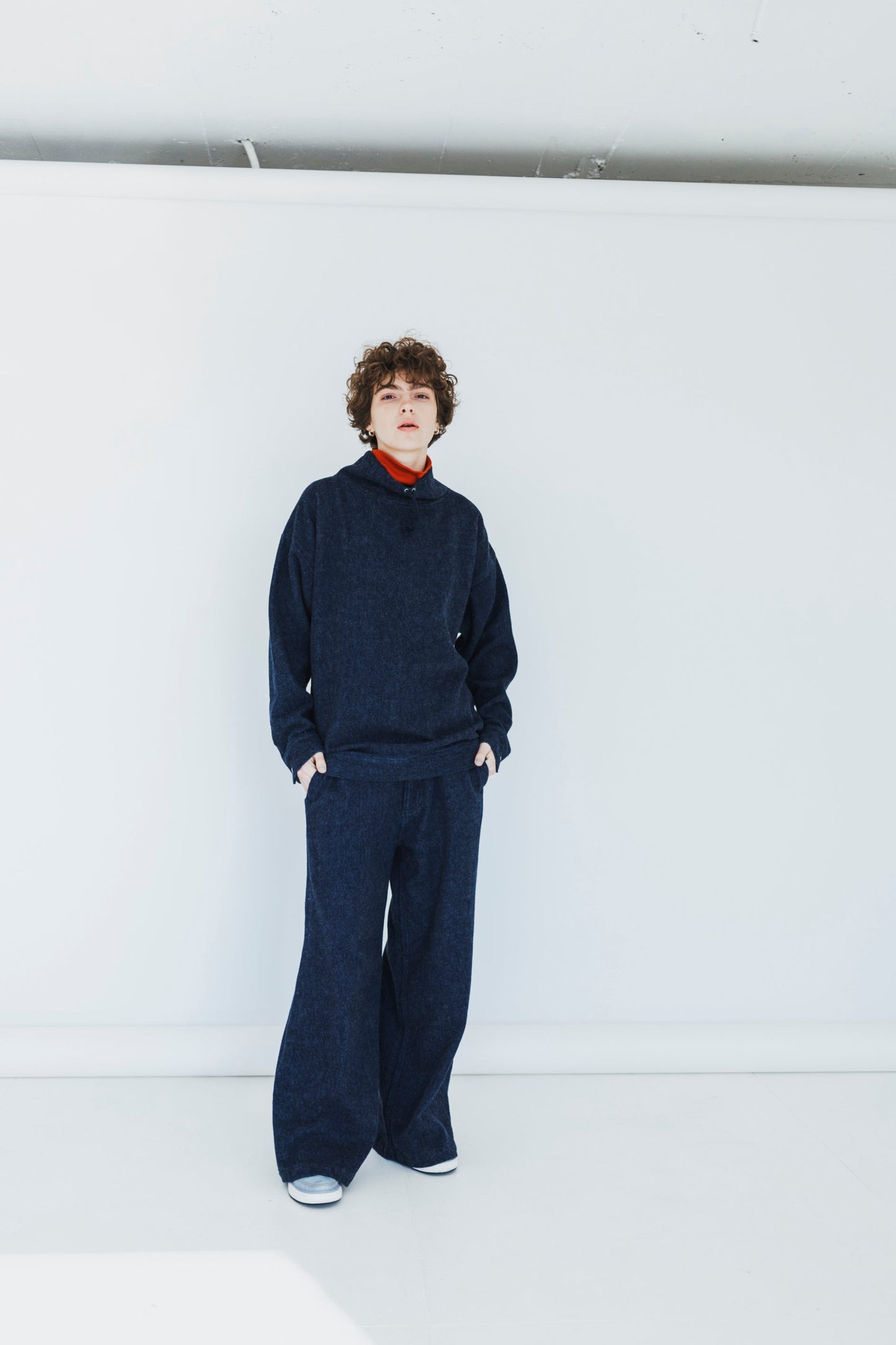 WASHABLE WOOL RIB TURTLE NECK PULLOVER