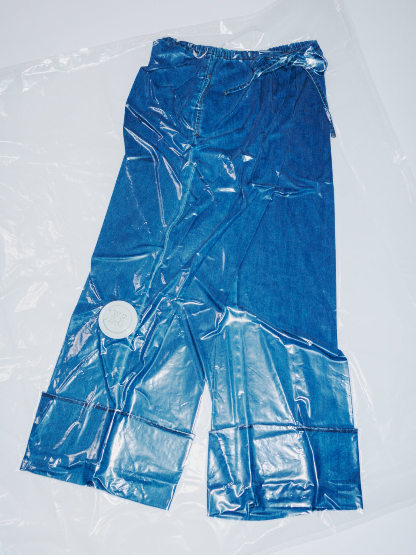 WAIST CORD DENIM WIDE PANTS