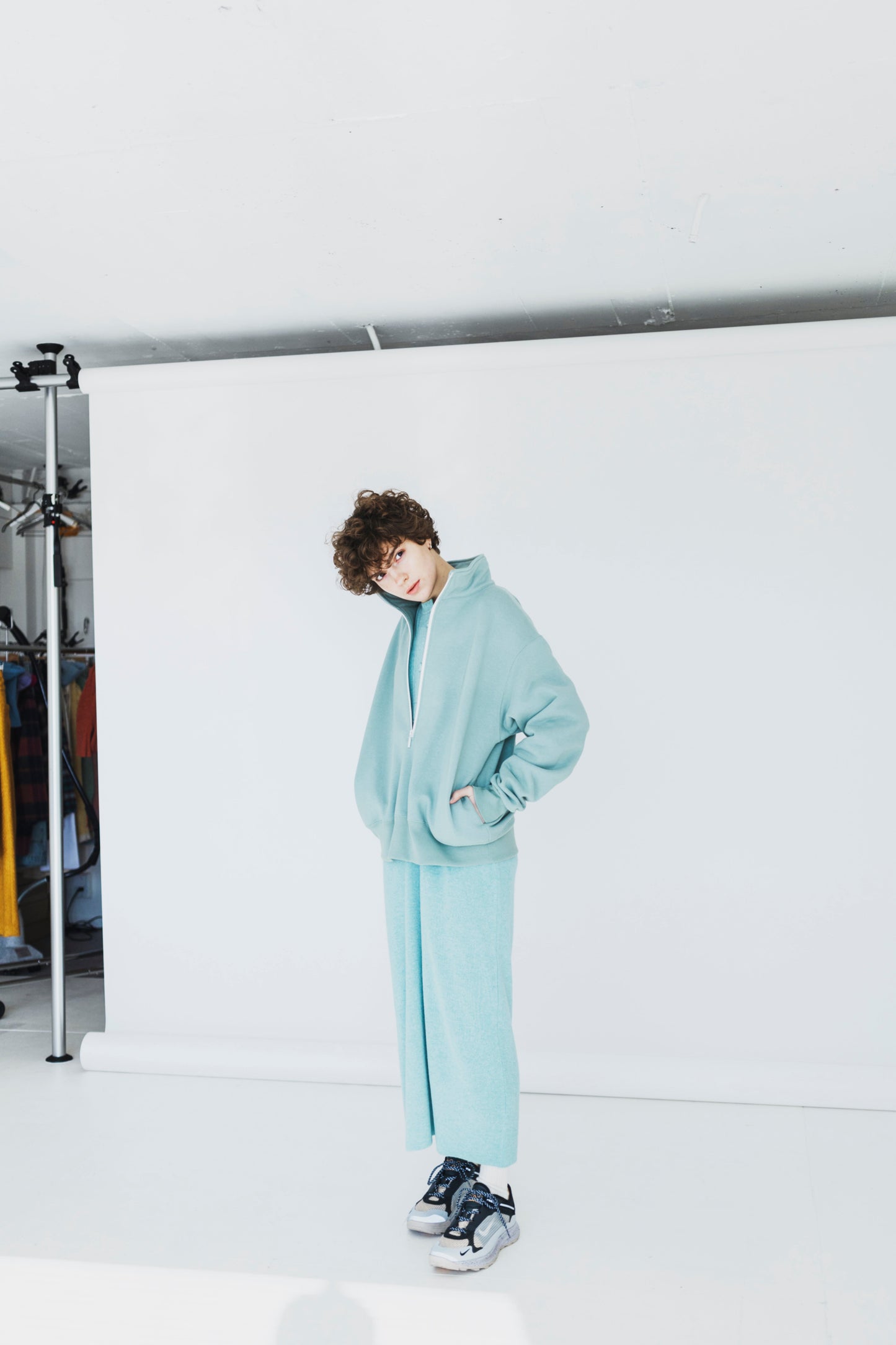 HENRY NECK LONG KNIT DRESS