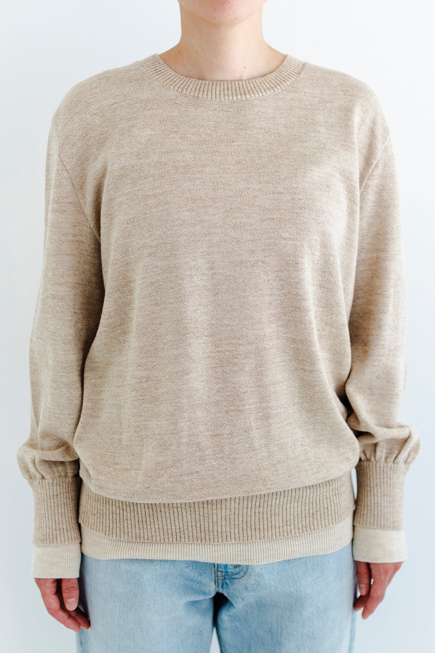 LAYERED CREW NECK KNIT
