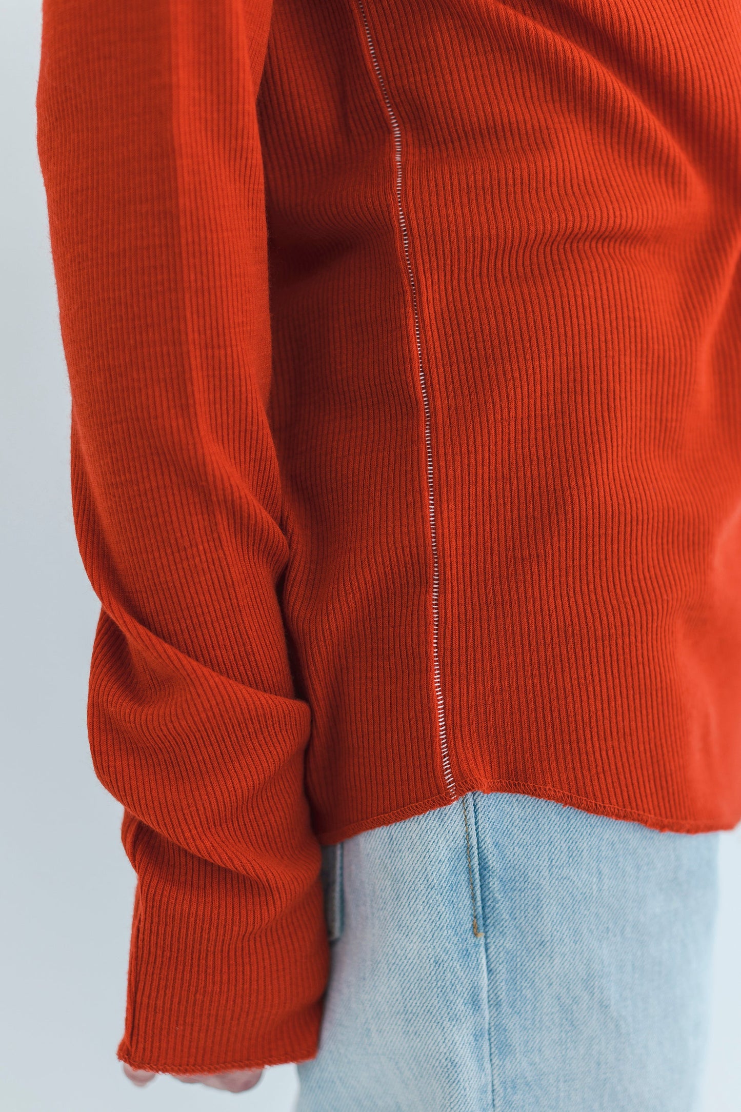 WASHABLE WOOL RIB TURTLE NECK PULLOVER