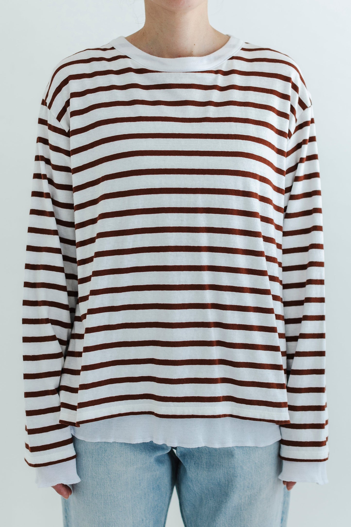 BORDER DOUBLE LONG SLEEVE TEE