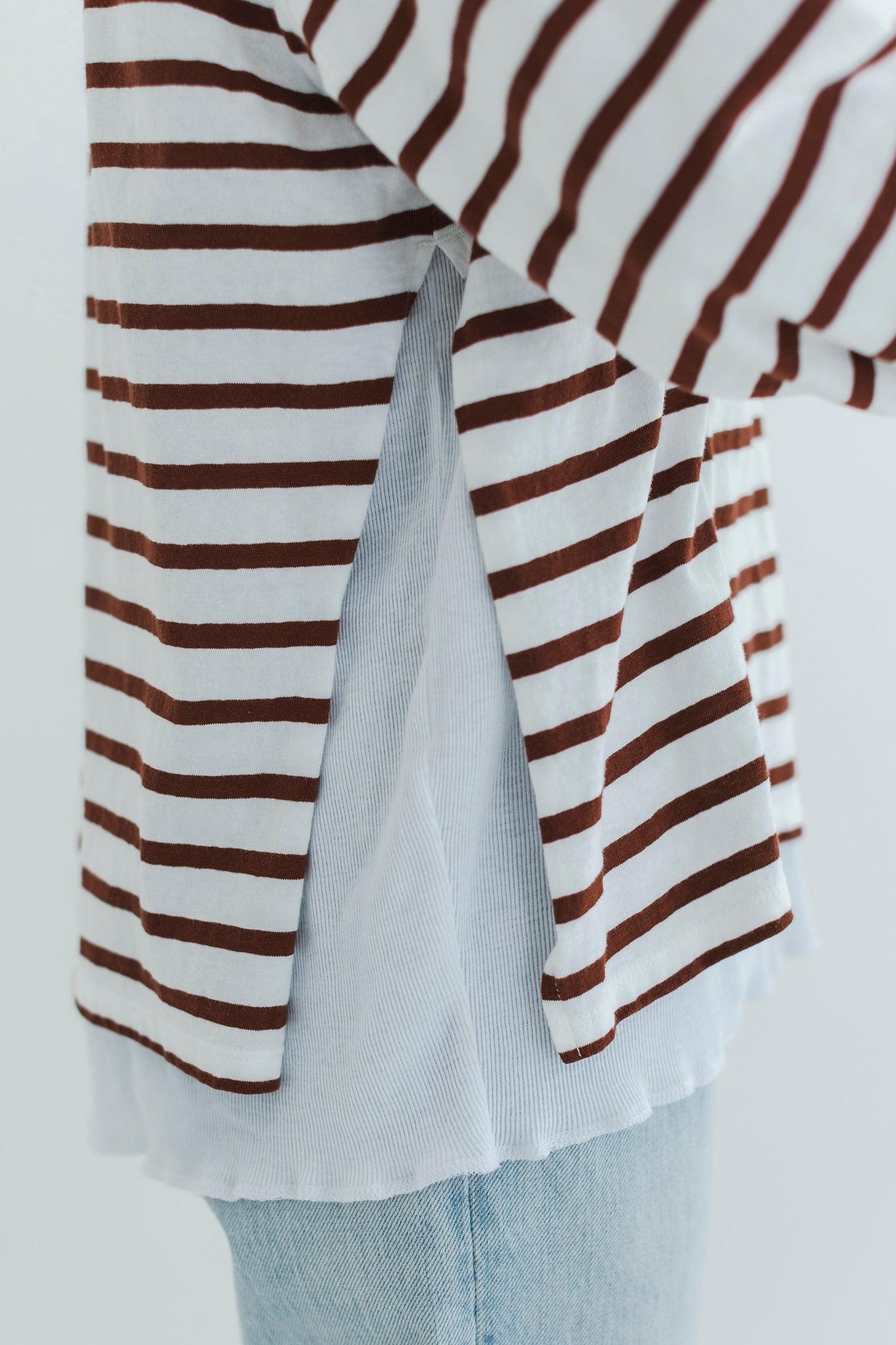 BORDER DOUBLE LONG SLEEVE TEE