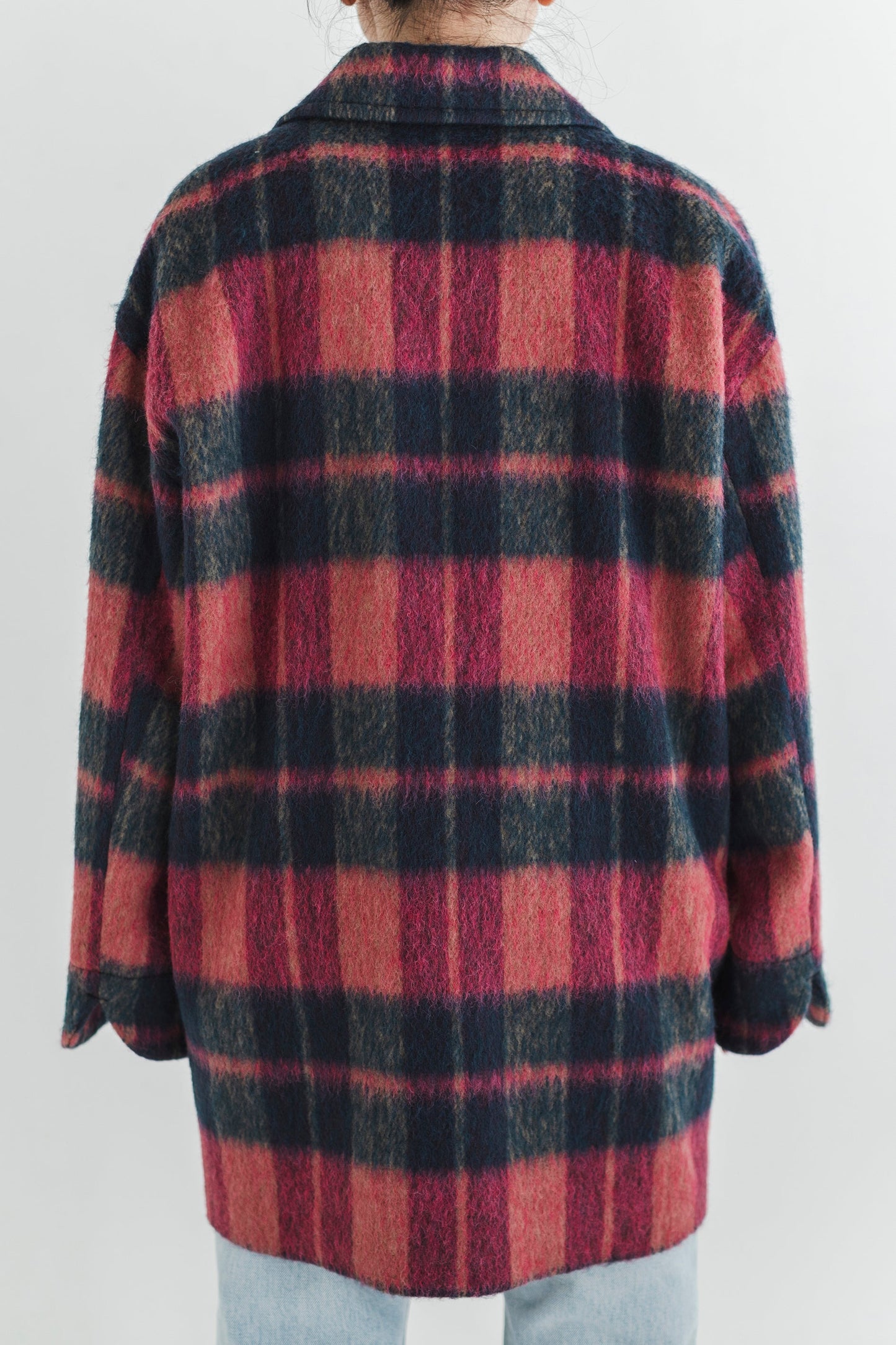 ALPACA SHAGGY CHECK COAT