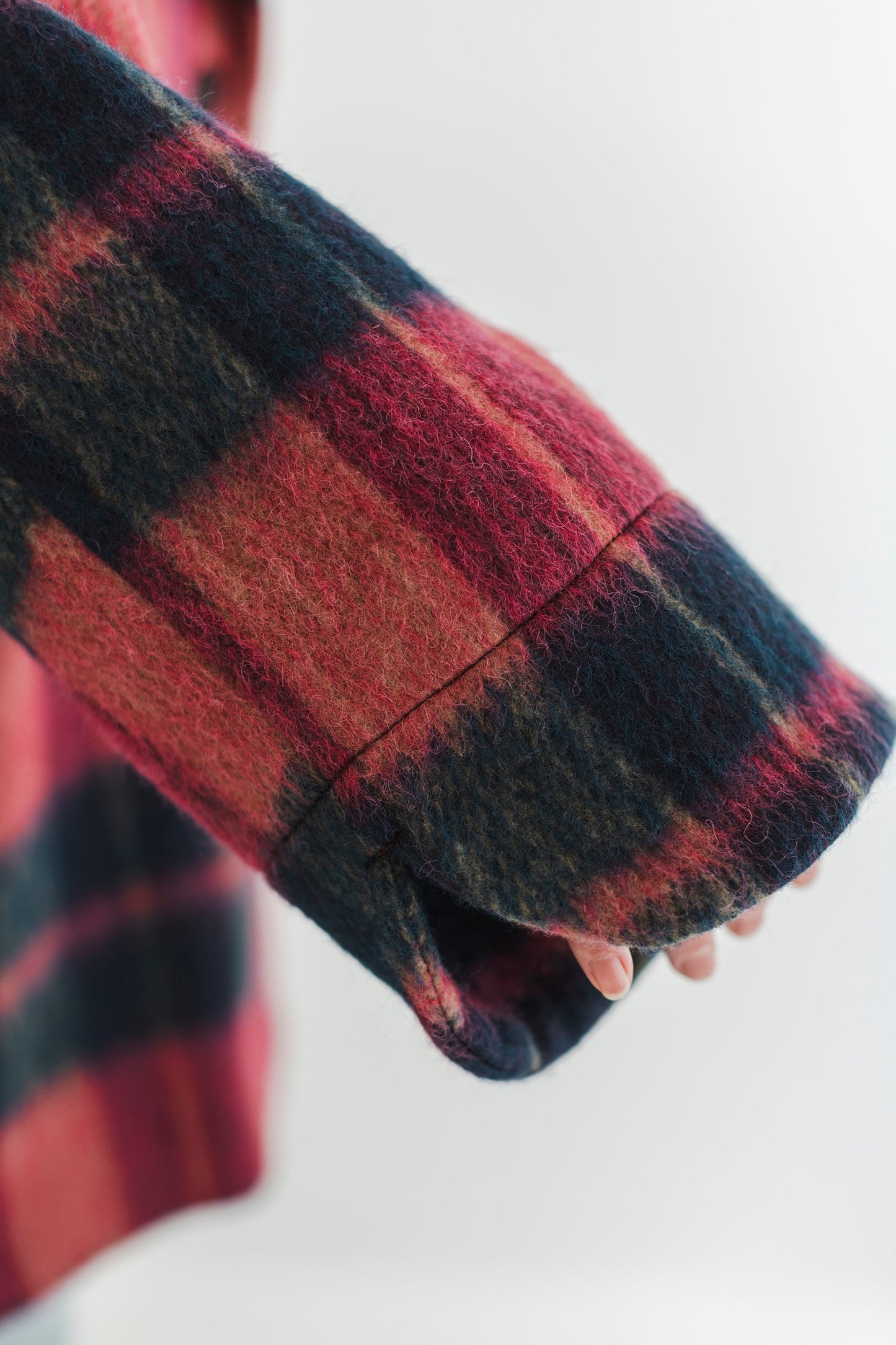 ALPACA SHAGGY CHECK COAT