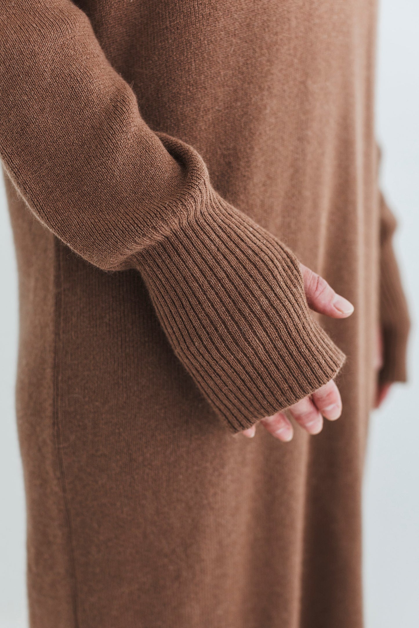 HENRY NECK LONG KNIT DRESS