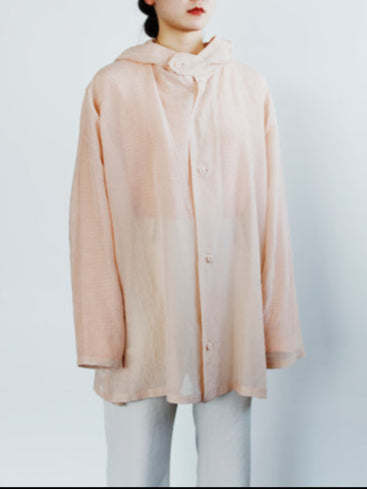 COTTON SILK HOODED JACKET