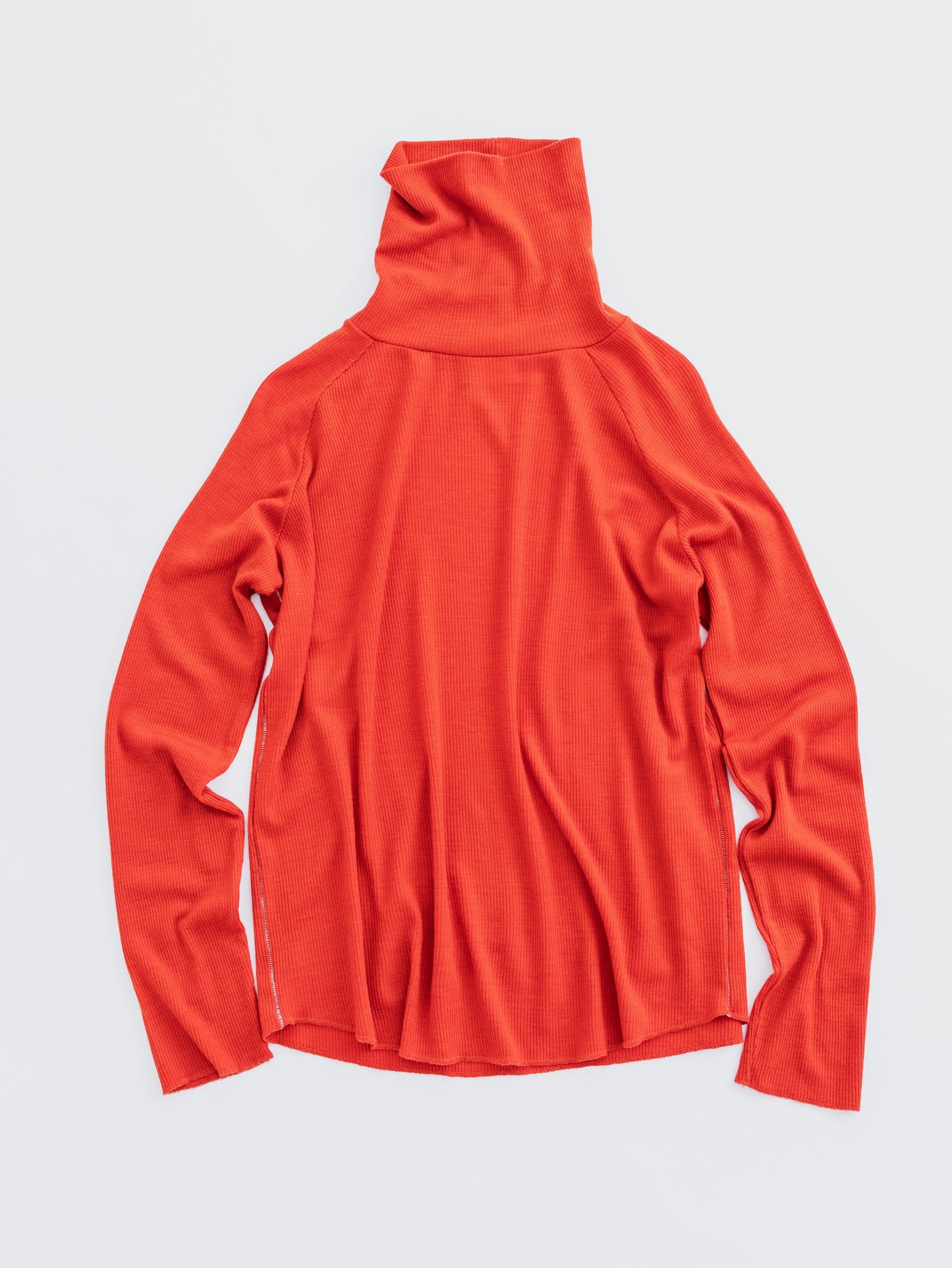 WASHABLE WOOL RIB TURTLE NECK PULLOVER