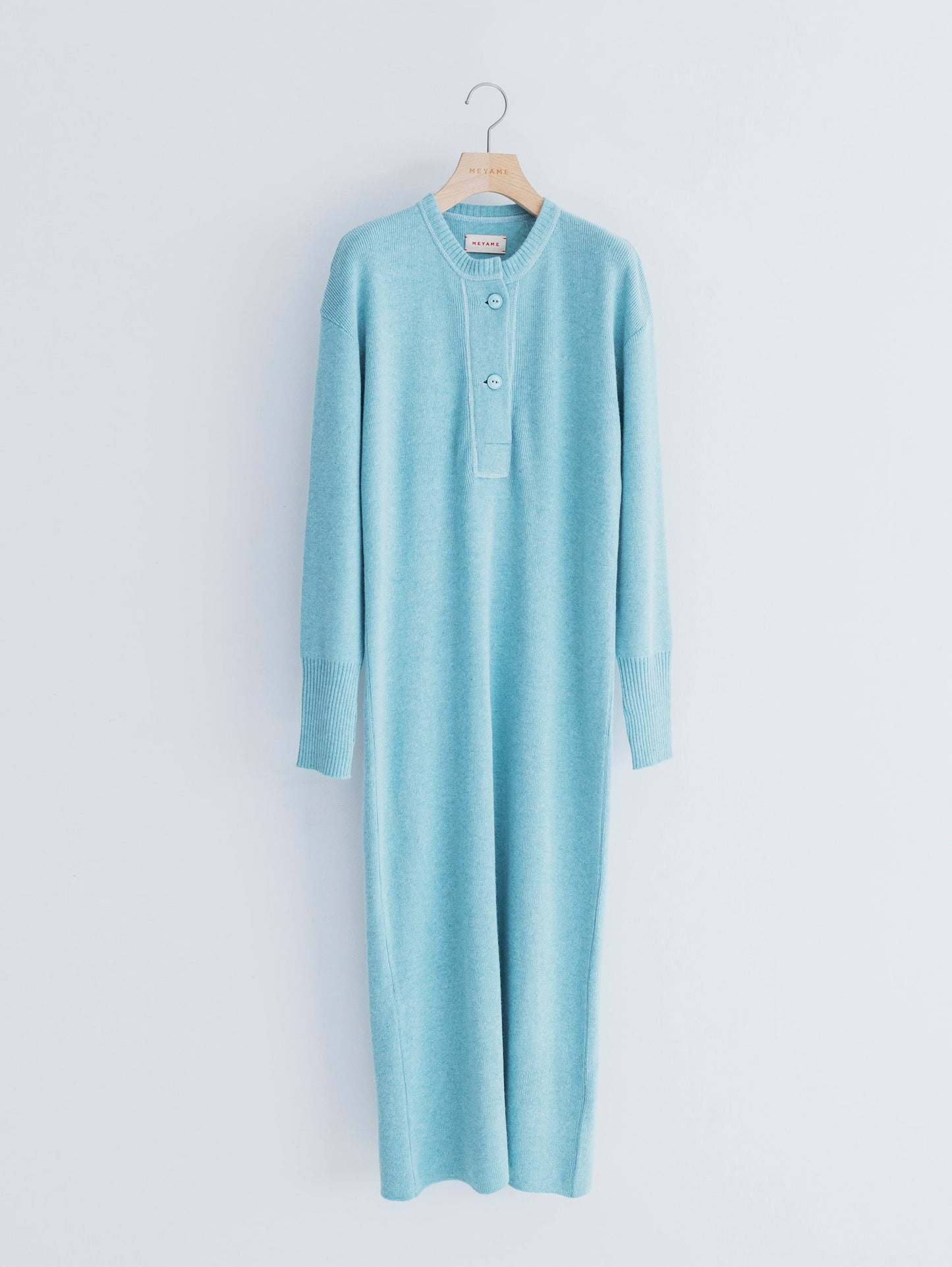 HENRY NECK LONG KNIT DRESS