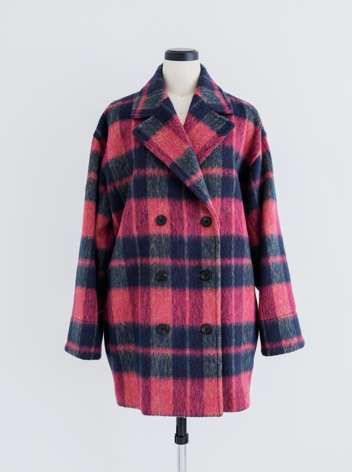 ALPACA SHAGGY CHECK COAT