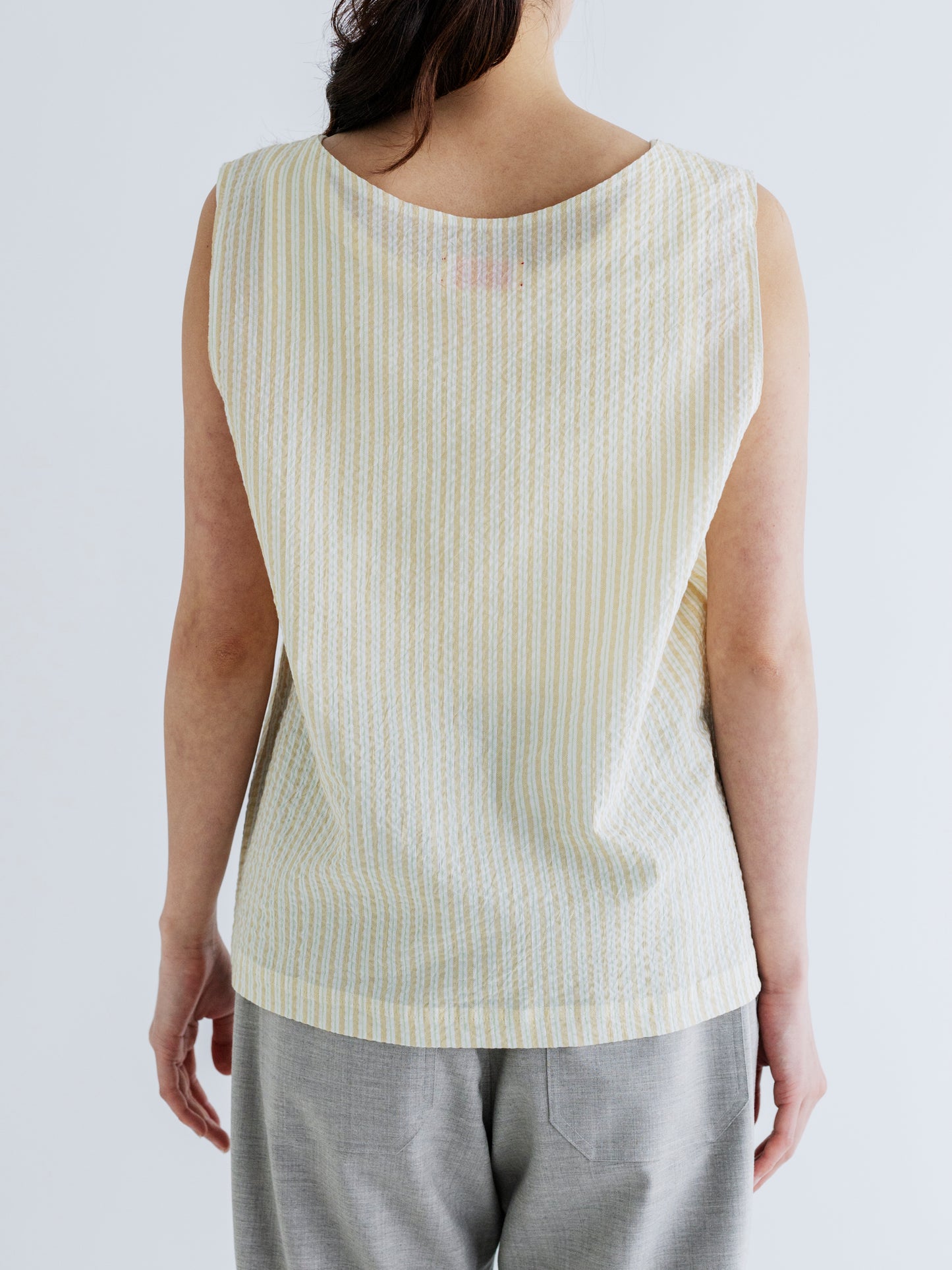 LIGHT COTTON STRIPE SLEEVELESS