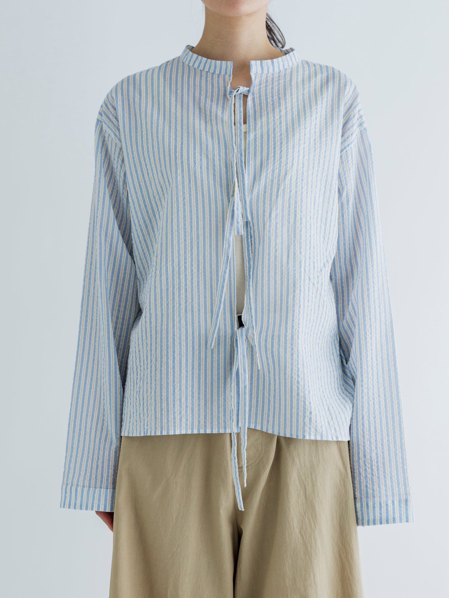 LIGHT COTTON STRIPE BLOUSE