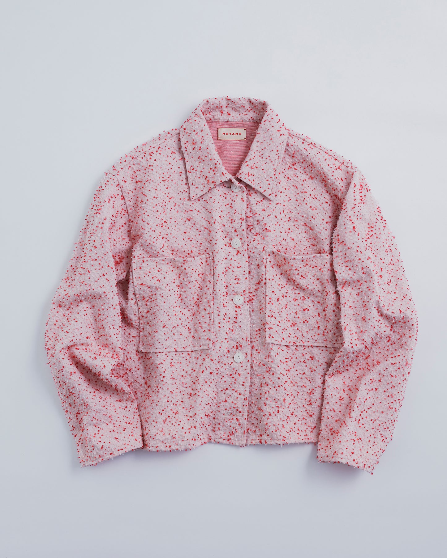NEEDLE PUNCH DENIM SHORT JACKET
