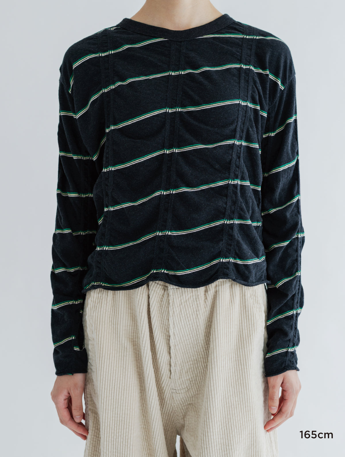 TUCKED JACQUARD BORDER CARDIGAN / PULLOVER