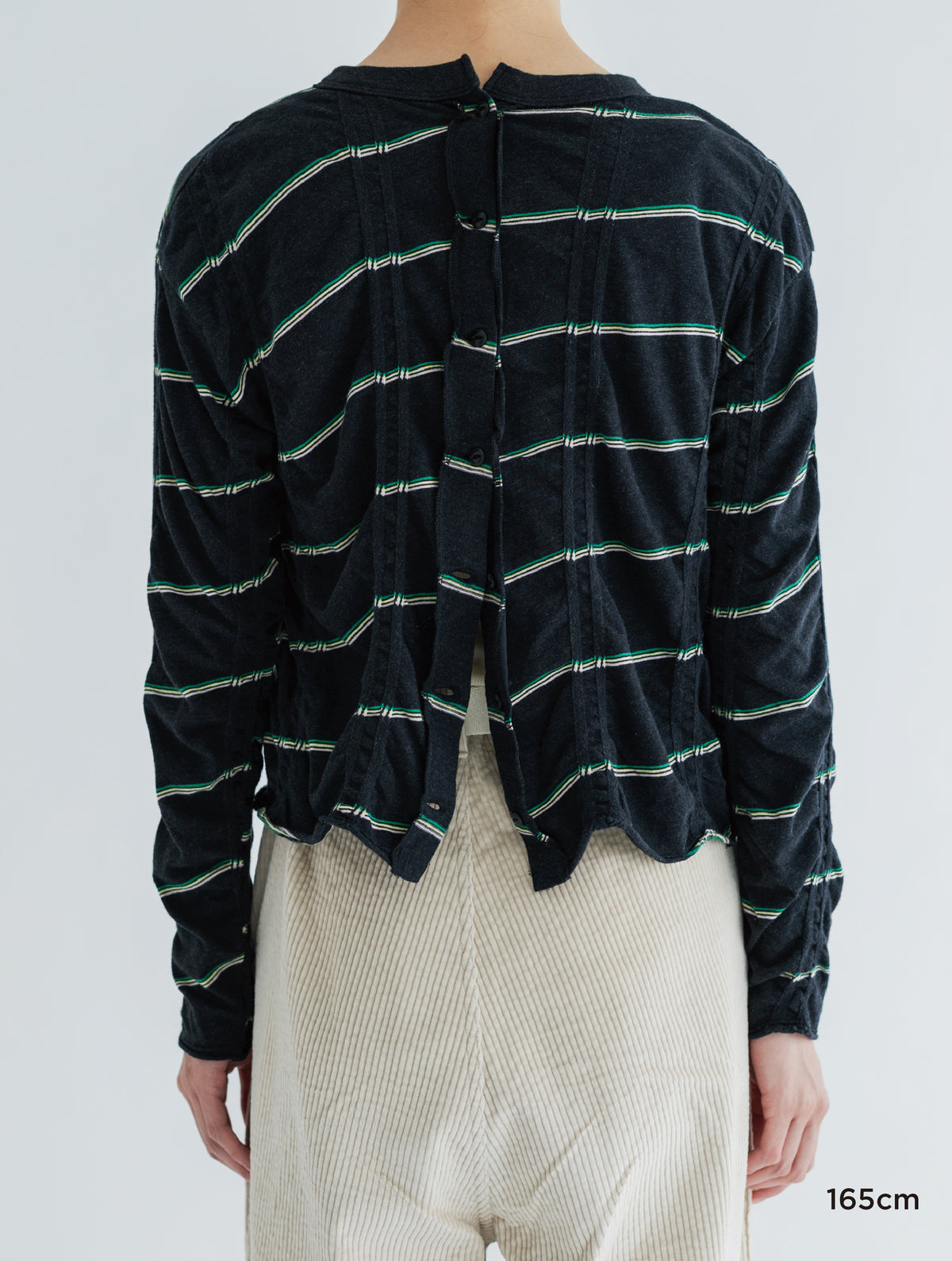 TUCKED JACQUARD BORDER CARDIGAN / PULLOVER