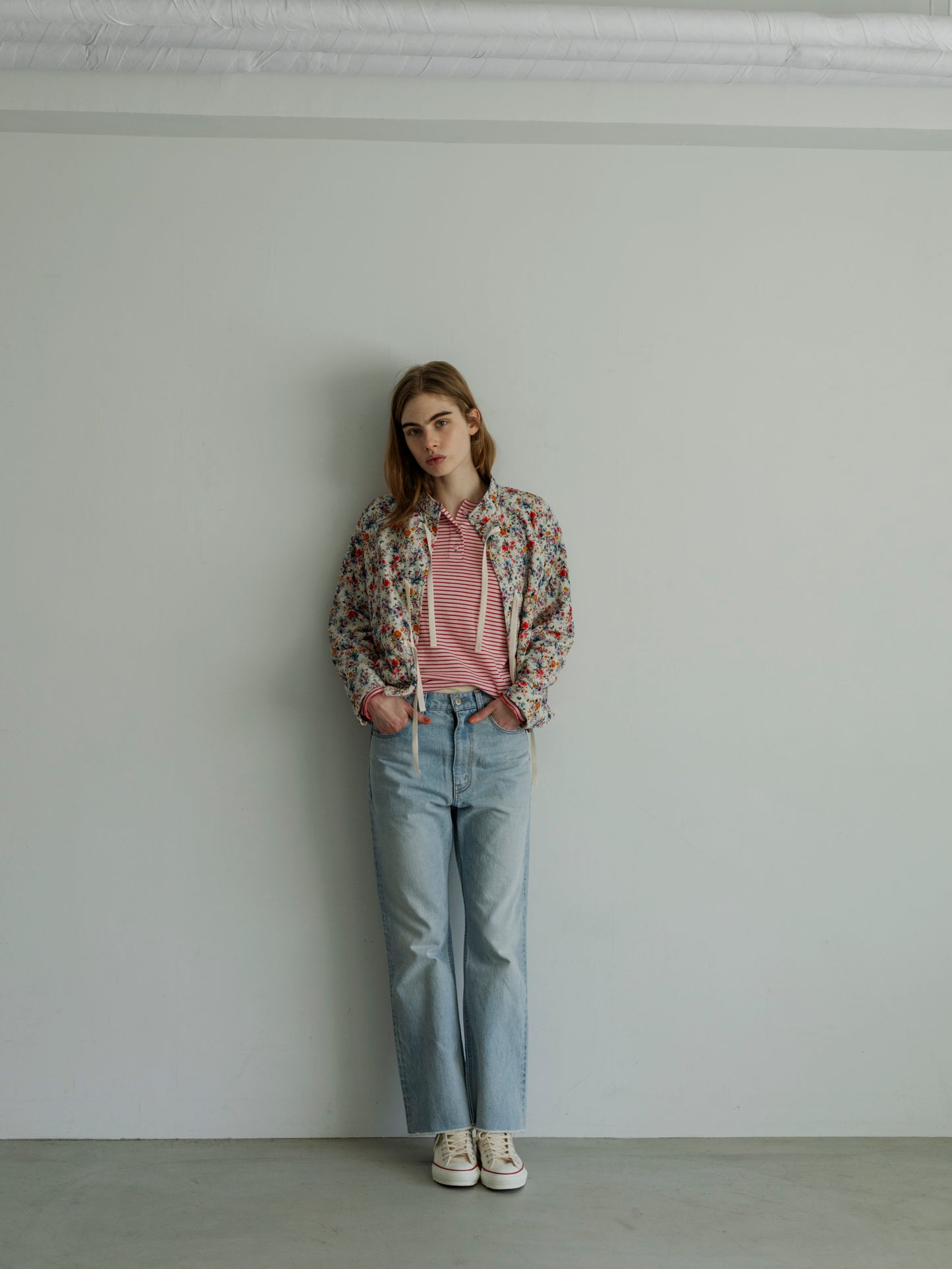 【Pre-order】BORDER SOFT RIB HENRY NECK