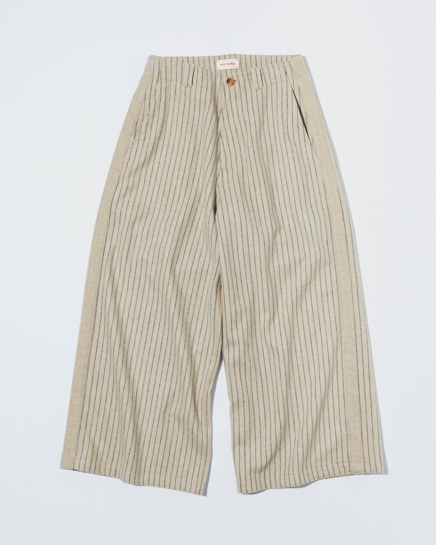 【Pre-order】WOOL STRIPE SIDE LINE WIDE PANTS