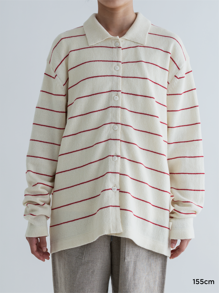 BORDER COTTON KNIT CARDIGAN – MEYAME BORDER COTTON KNIT CARDIGAN – MEYAME
