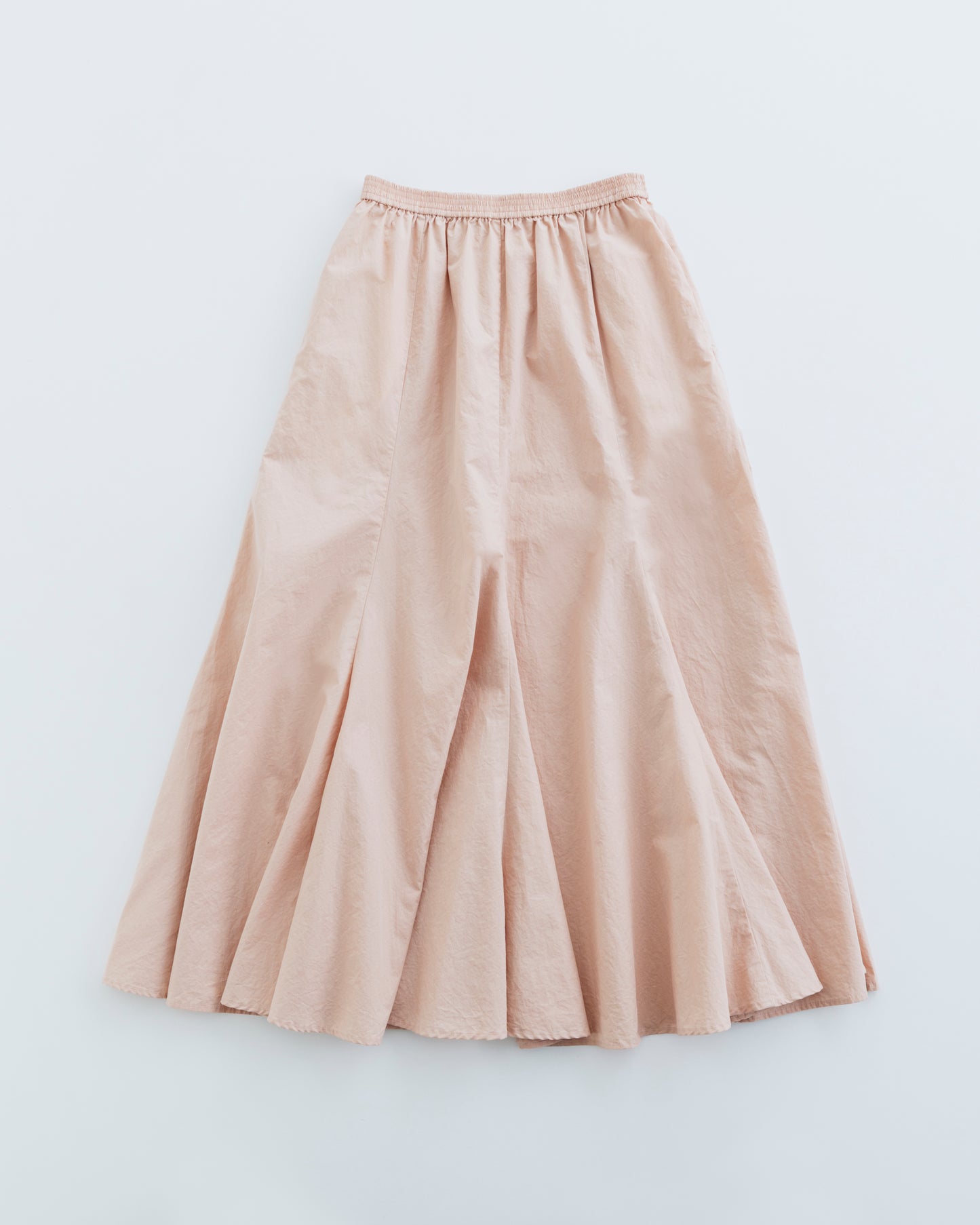 COTTON LINEN PLEATED FLARE SKIRT