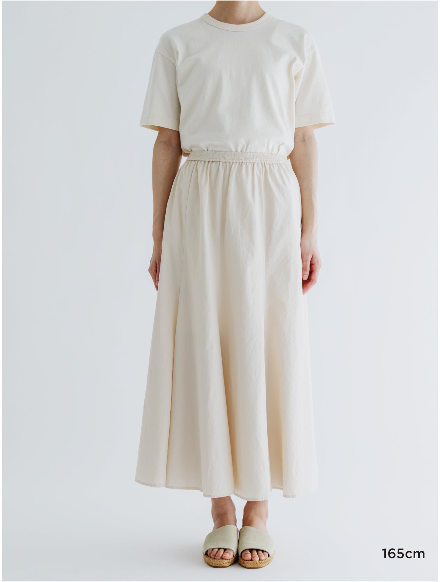 COTTON LINEN PLEATED FLARE SKIRT