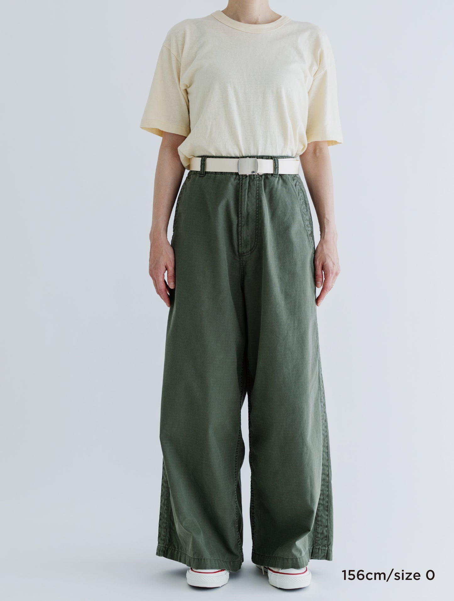 LIGHT RIP STOP SIDE LINE WIDE PANTS
