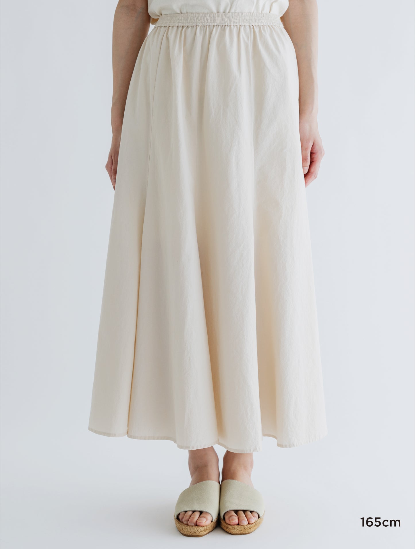 COTTON LINEN PLEATED FLARE SKIRT