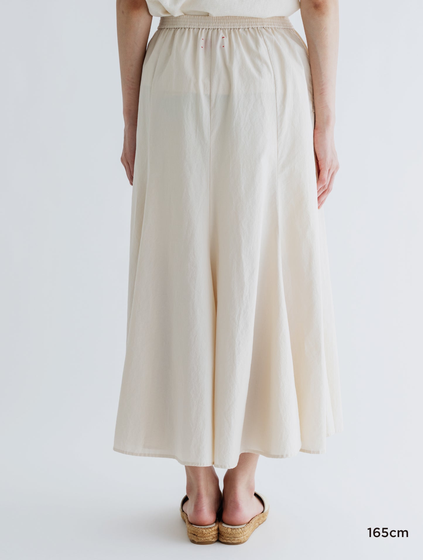 COTTON LINEN PLEATED FLARE SKIRT
