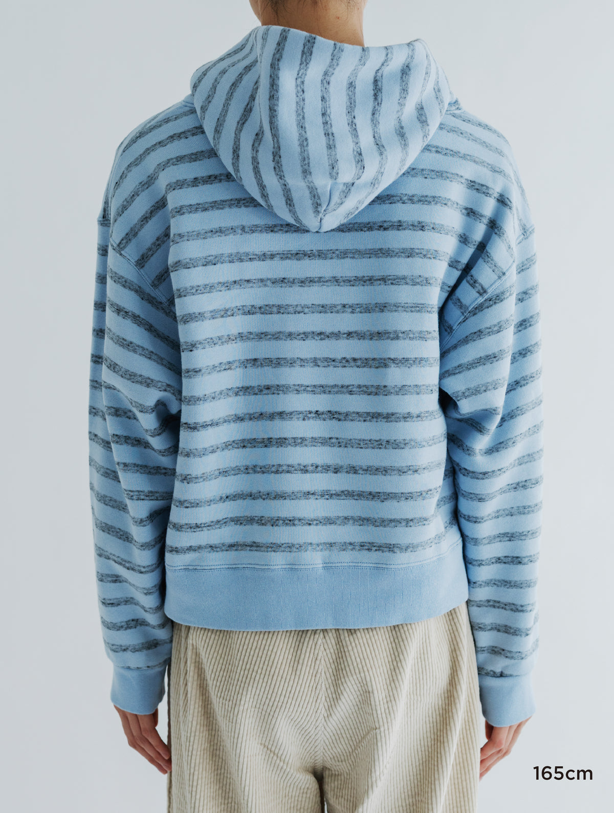 BORDER SWEAT HALF BUTTON HOODIE (BRUSHED LINING)