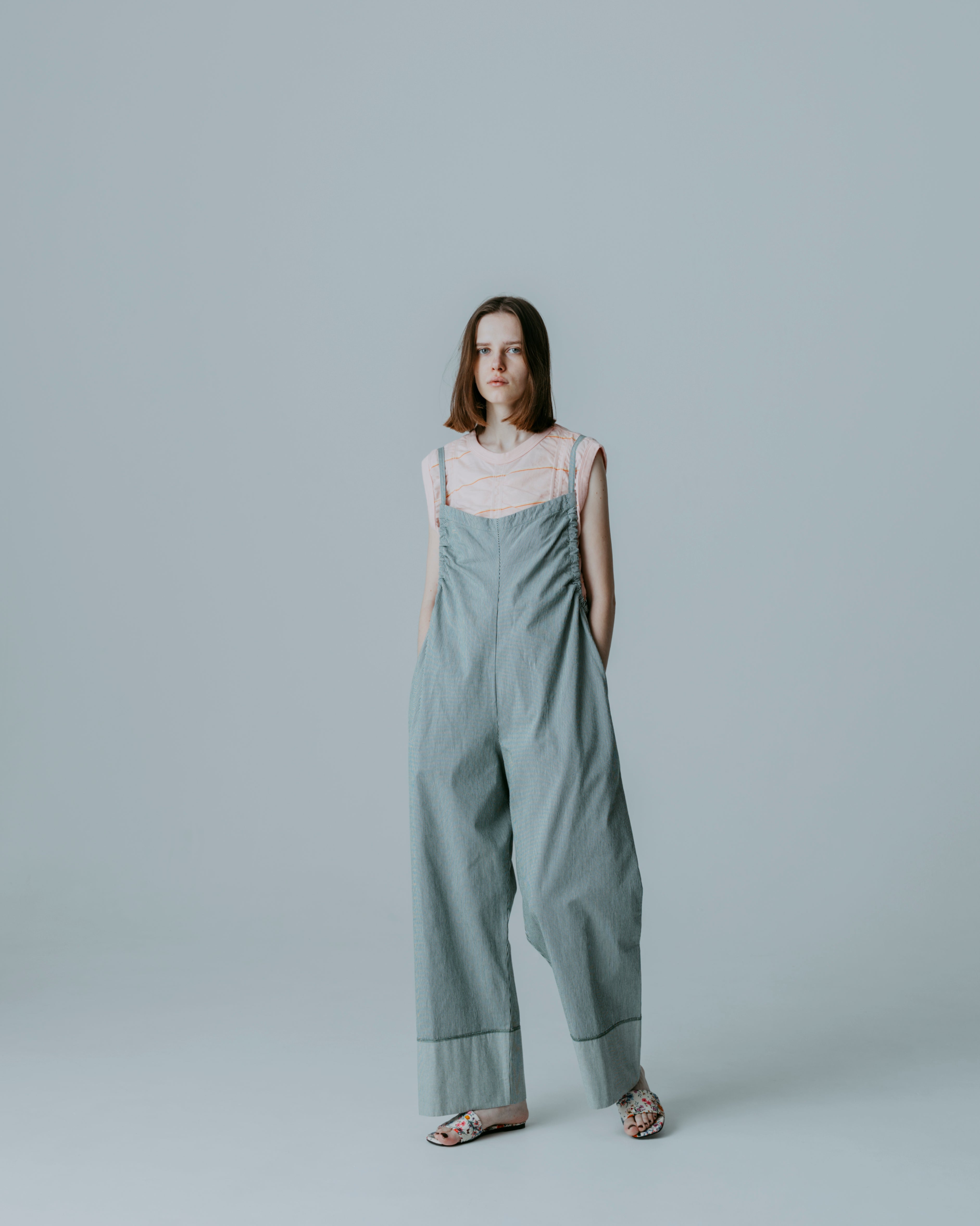 STRIPED GATHERED ALL-IN-ONE – MEYAME
