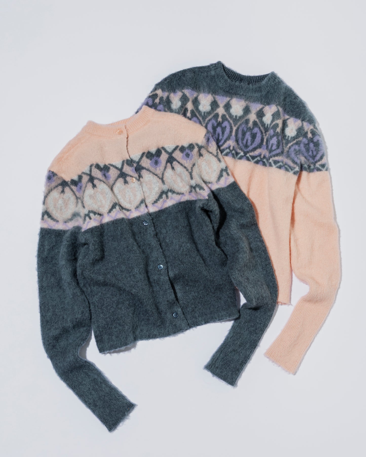 【Pre-order】PATTERN FLUFFY PULLOVER / CARDIGAN