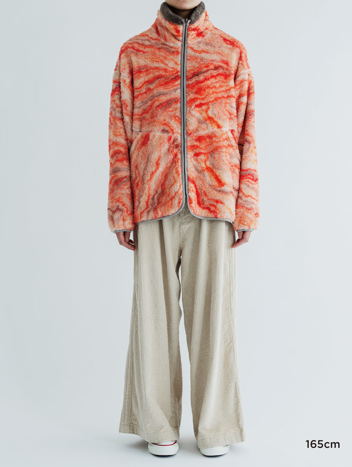 PRINT/ SOLID REVERSIBLE FLEECE JACKET