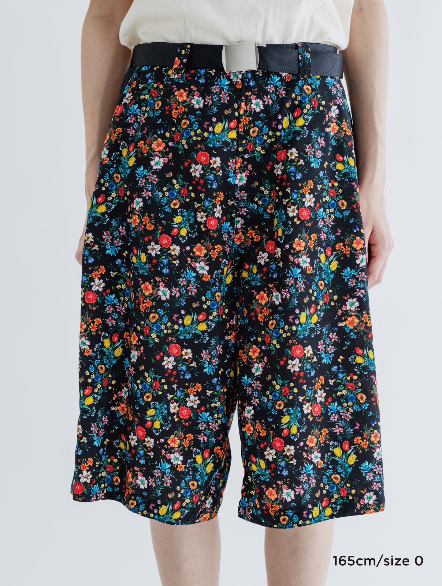 SIDE LINE WIDE HALF PANTS (FLOWER)