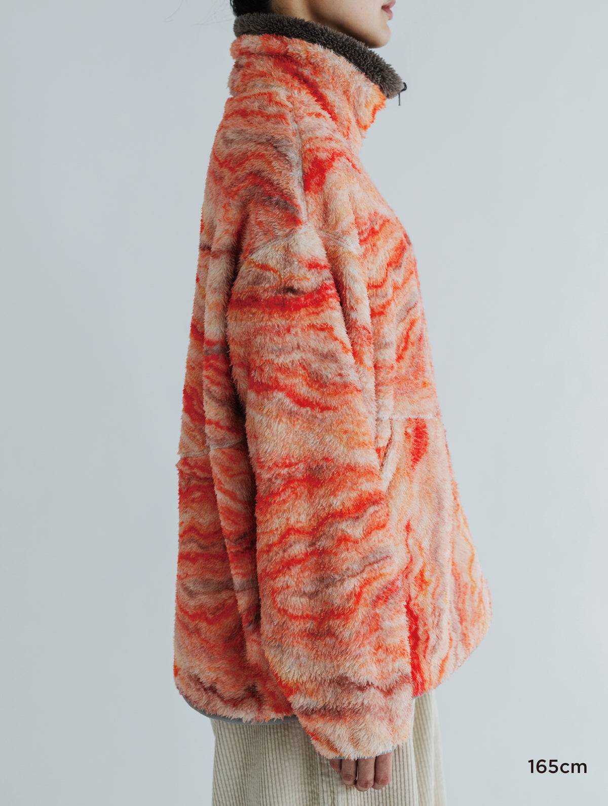 PRINT/ SOLID REVERSIBLE FLEECE JACKET