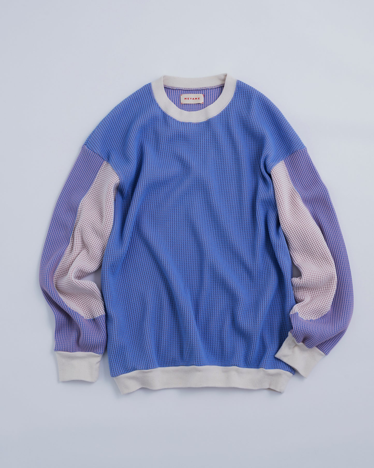 COLOR SWITCHING WAFFLE PULLOVER